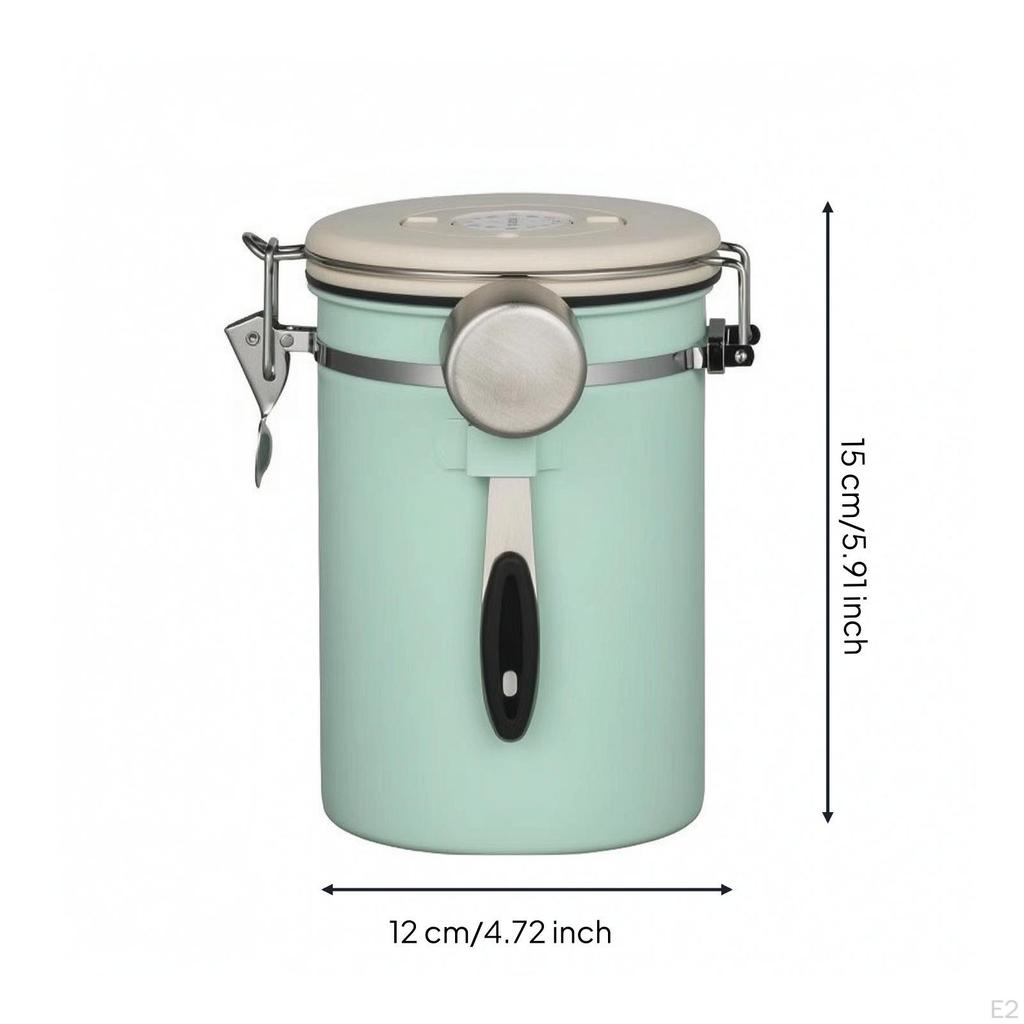 Coffee Canister with Scoop Stainless Steel Container Freshness Keeping