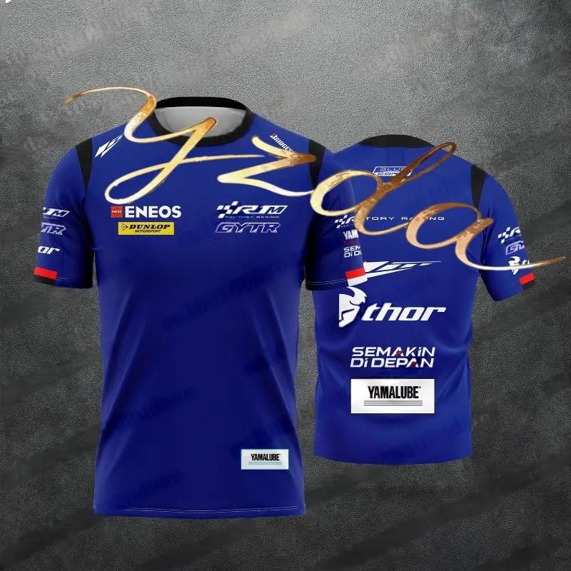 Nuovo Modello R1m Appassionati di Corse Motociclistiche Blu e Rosso Uomo e Donna Estiva Casual Traspirante Sportiva Asciugatura Rapida T-shirt