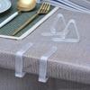 Clear Plastic Tablecloth Clips - Invisible Non-Slip Grips, No Drill Required, Transparent Table Skirt Holders for Secure Fit, Ideal for Home