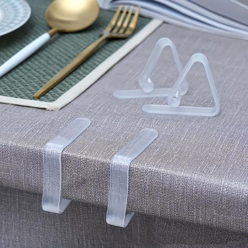 Clear Plastic Tablecloth Clips - Invisible Non-Slip Grips, No Drill Required, Transparent Table Skirt Holders for Secure Fit, Ideal for Home