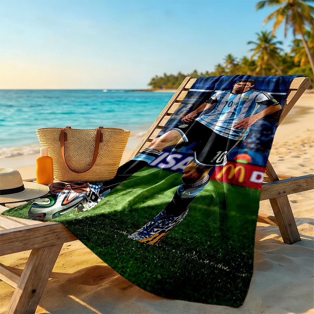 Messi Beach Towel Soft Durable Quick-Dry Comfortable Lightweight Ideal for Travel, Outdoor, Swim, Pool, Yoga, Surf, Camping, Hiking, Gym, Gift, Holida