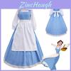 Elegantes Die Schöne und das Biest Belle Blaues Dienstmädchenkleid mit exquisiter Verarbeitung für Halloween