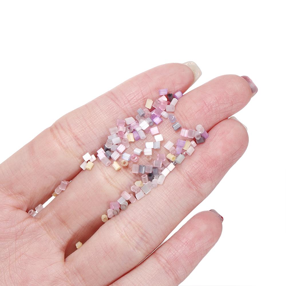 500pcs/lot 2mm Glass Colorful Tube Bead Round Spacer Loose Beads for Jewelry Making DIY Findings Crafts Accessories