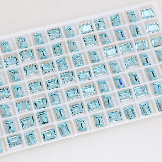 1 Pair 3D Rhinestone Nail Art Charm Light Sea Blue Geometric Faux Crystal Nail Design Jewelry DIY Crafts Nail Decoration