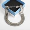Exaggerated Personalized Wide Version Watch Strap Chain Diamond Necklace Light Luxury Elegant Neckchain Trendy Women Jewelry