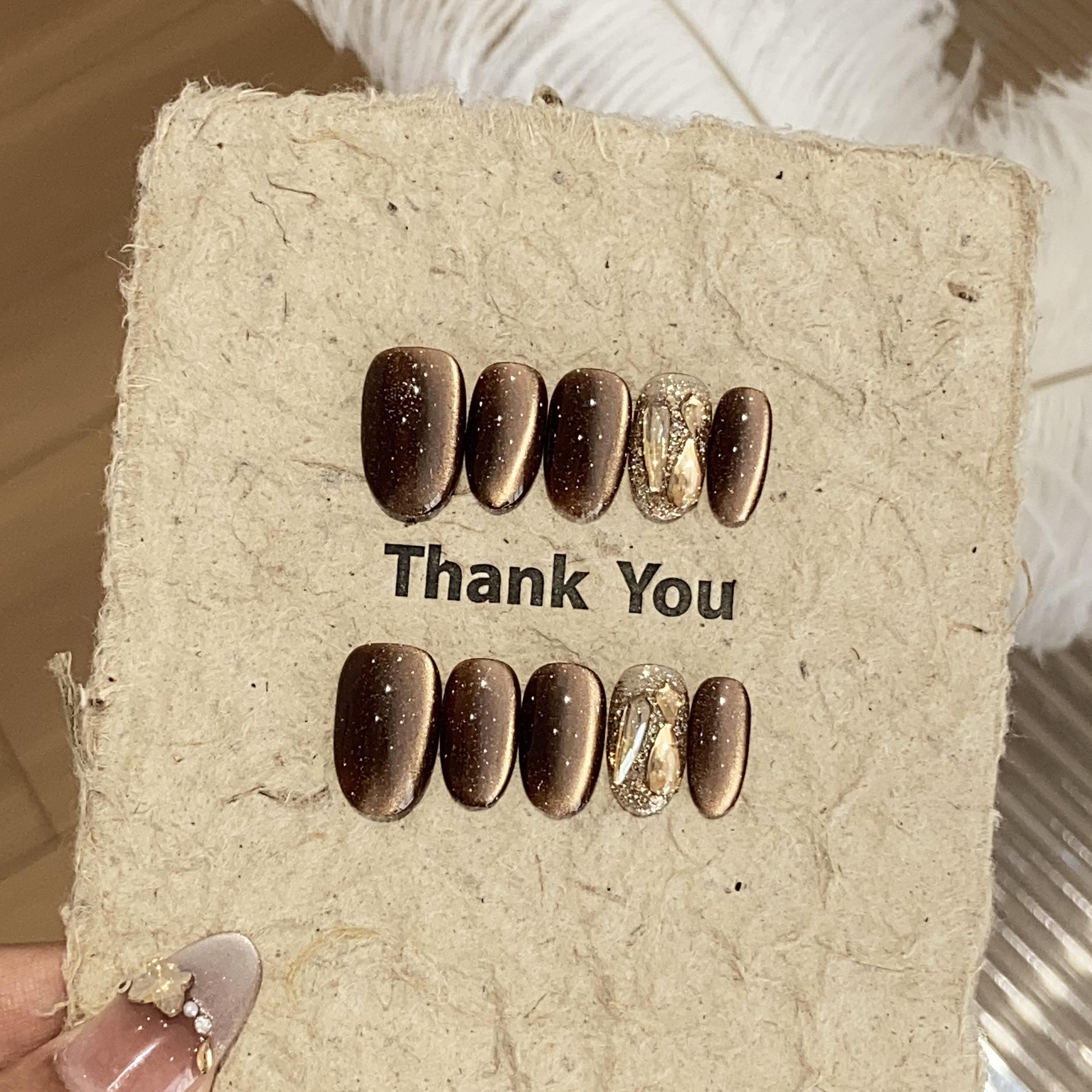 

Ручная работа Карамель Кофе Боковой Свет Кошачий Глаз Золотистый Мерцающий Бриллиант Карамель Bubble Wear L