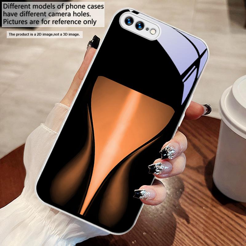 Orange Yellow Light Band For iPhone 17 Air 16 E 15 14 13 Plus 12 Mini 11 17 Pro Max XR Xs Max 16E 7 8 Tempered Glass Phone Case
