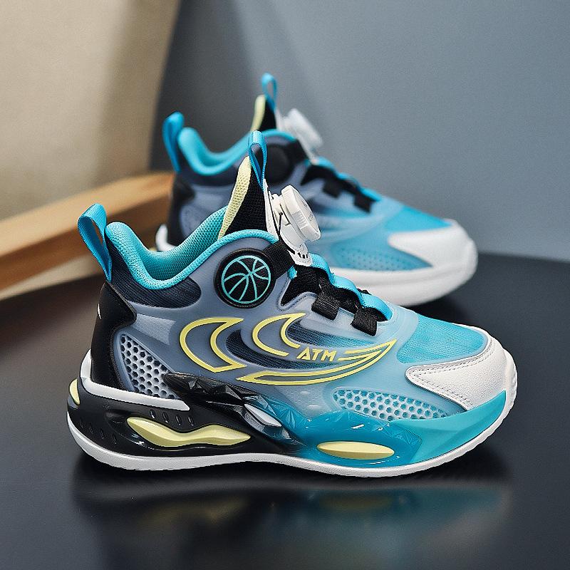 

Astro Boy Children s Spring and Autumn Boys Mesh Basketball Shoes Rotary Buckle New Sneakers Boys Breathable 41