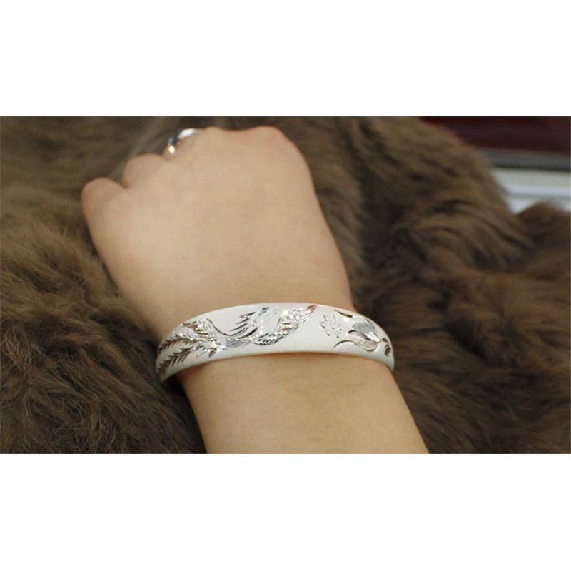 Neuer chinesischer klassischer nationaler Stil, nationale Flügel, Ankunft des Phönix, Schiebe-Silberarmband, vielseitig schieb-ziehbar, exquisit und einfach