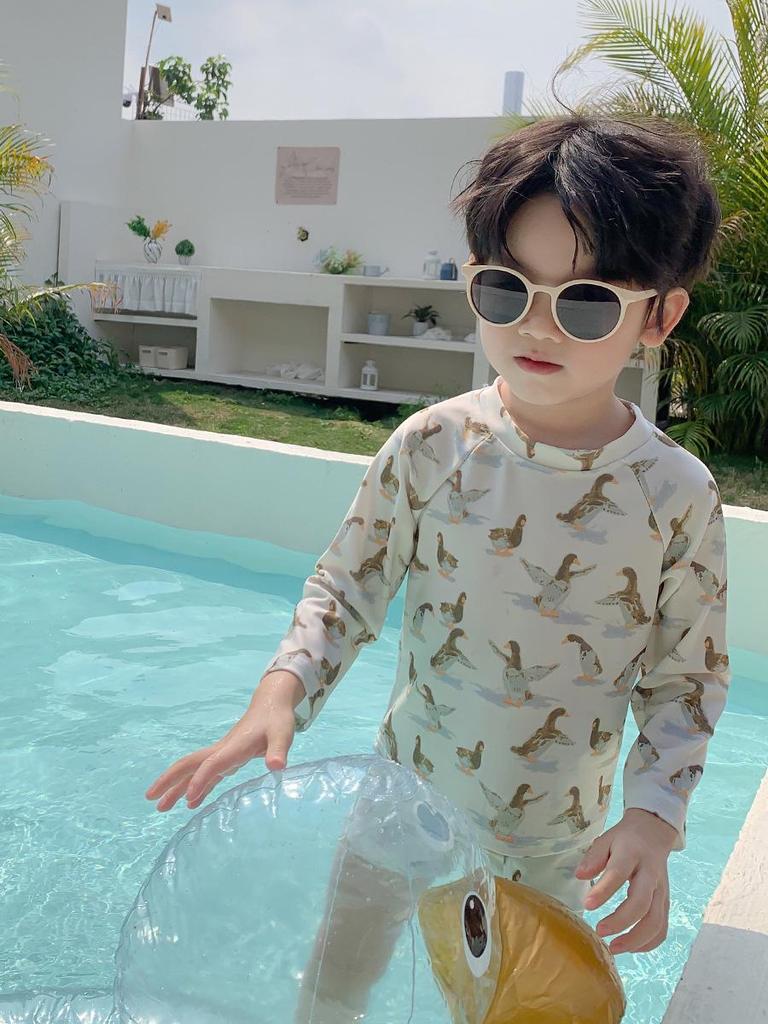 Baby Boy Cartoon Banana Sunscreen Quick-Dry Swimsuit for Small & Medium Kids