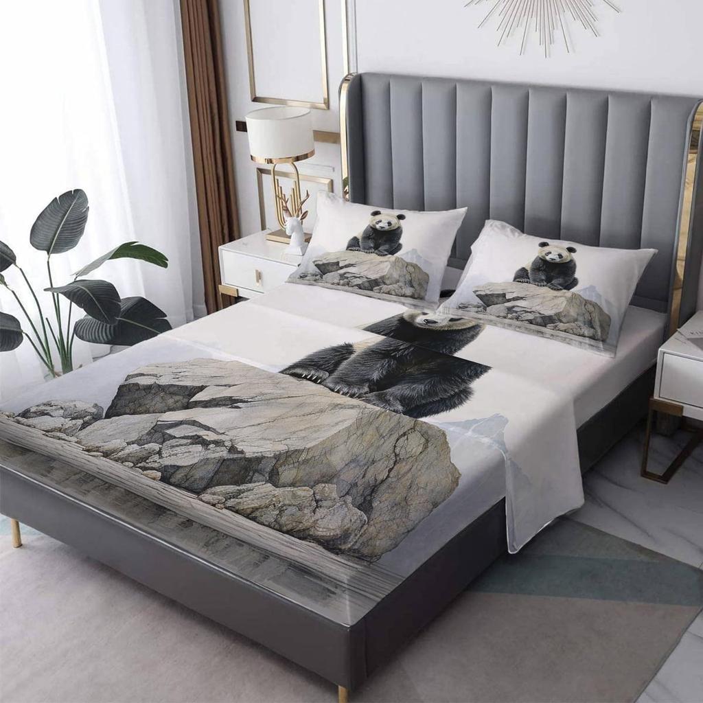 Starry Sky Swing Bear Pattern Mattress Four-Piece Bedding Set Bedroom Dormitory Bedding Decoration