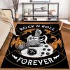 "Rock N Roll Forever Guitar Hand Print Carpet, Black Orange Design" Suitable for use as an anti-slip for living room bedroom sofas