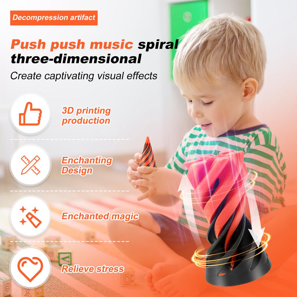 3D Printed Spiral Cone Toy Impossible Pyramid Passthrough Sculpture Pass Through Pyramid Toy Mini Vortex Thread Illusion