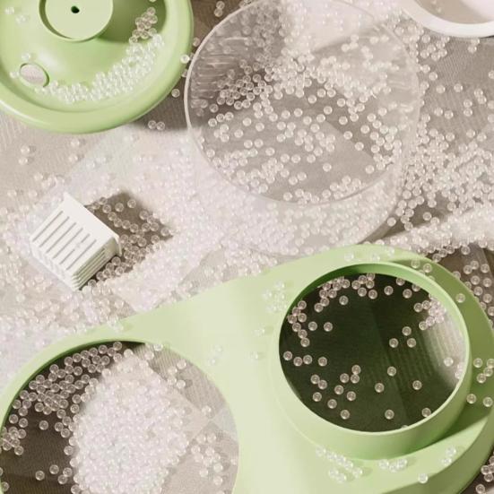 Katt Vann- og Matdispenser 2-i-1 Automatisk Kattefôrmater 1L Kattevannfontene og Matskålsett for Innekatter Små Hunder