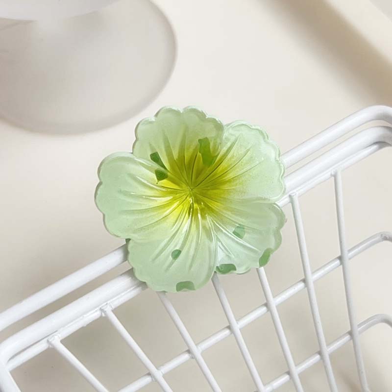 

Корейский градиентный цветочный зажим-краб для волос для женщин, милый акриловый маленький яичный цветочный зажим-краб, гавайские аксессуары для волос