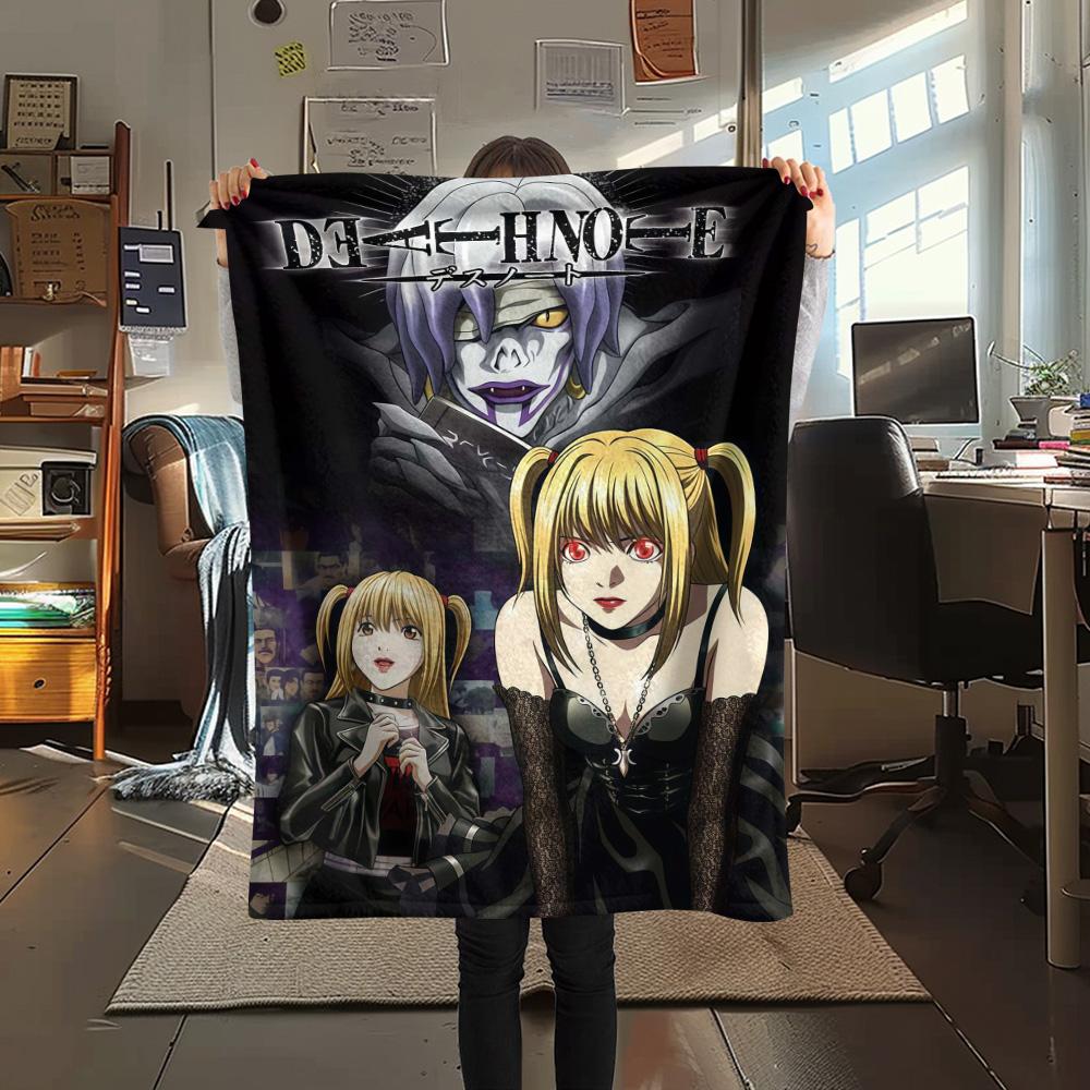 1Pc Death Note Anime Print Flannel Blanket High Quality Warm Comfortable Cover for All Seasons Perfect for Gifts Home Decor