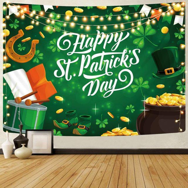 Happy St .Patrick 'S Day Tapestry Photography Backdrop Room Decor Aesthetic Party Decorations For Bedroom Wall Decoration Boho Art