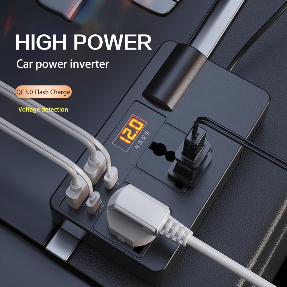 12V/24V To AC-220V Car Power Inverters DC To AC-Power Inverters Over-Heating Protection Auto Voltage Converter Charger