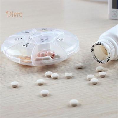 Contenitore porta pillole settimanale portatile a 7 griglie, mini organizzatore di medicinali