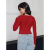 Women's Fashion Casual Spring Fall Solid Color Print Long Sleeve Square Collar Blouses & Shirts