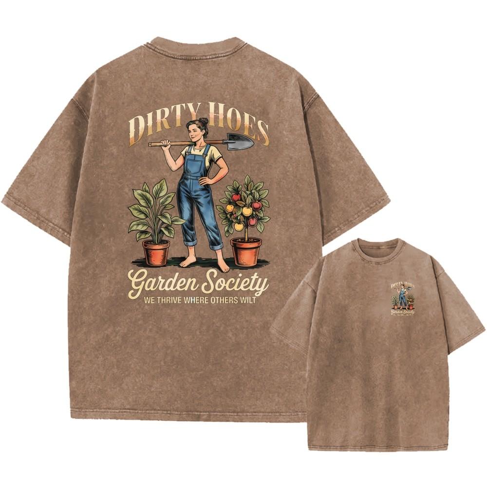 Cotton Oversized TShirt Dirty Hoes Garden Society Graphic Casual Tee XL