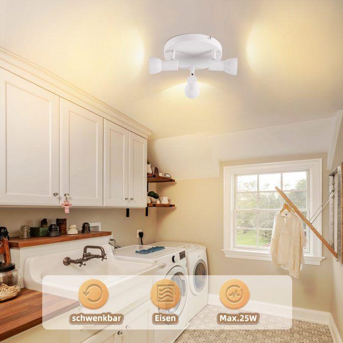 Spot de plafond - NETTLIFE - 3 flammes orientables - Blanc - Métal - Culot GU10