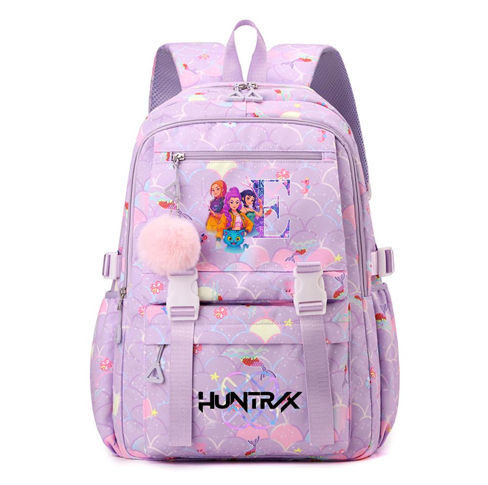 Anime 26 English Letters Printed Backpack Schoolbag for Teenager Student Girl Boy Bookbag Large Capacity Waterproof Travel Bag Gift Mochila