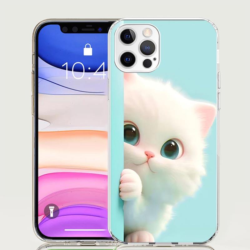 Cat Cute Kitten Cartoon Phone Case For iPhone 17 Air 16 15 Plus 11 14 Pro Max 13 Mini 12 7 8 + SE Pattern Art Customized Cover 1