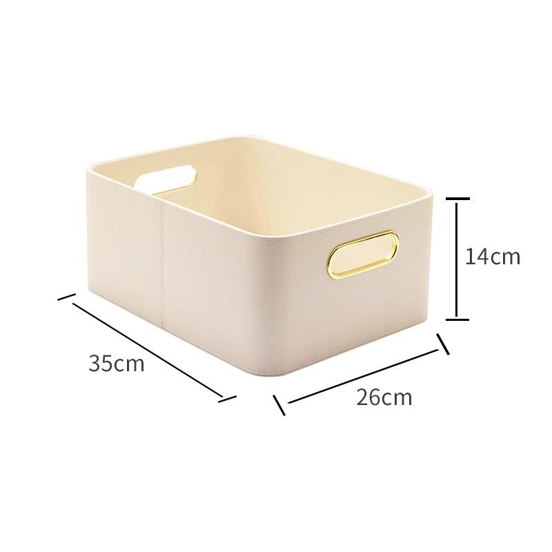 

luxury Desktop Storage Box Cosmetics Clutter Organizer Box Household leather Storage Box Kitchen Storage Bathroom слоновая кость