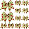 Christmas Bows for Wreaths, DIY Xmas Tree Decorations for Tree Gift Wrapping Garland Home Decor