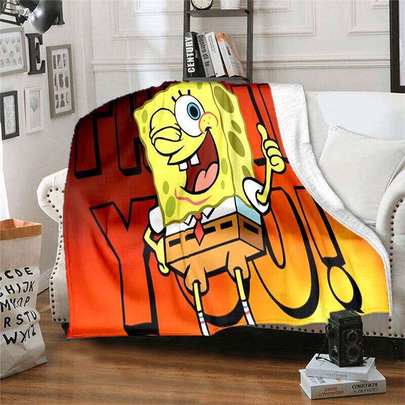CartoonS-Spongebob Morbido Peluche Divano Letto Coperta da Lancio Cartoon Coperte da Picnic Moderna Coperta in Flanella Coperta Stampata Regalo