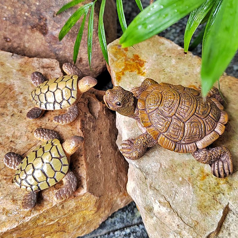 Mini Sea Turtle Figurine for Garden, Aquarium, and Rockery Decorations