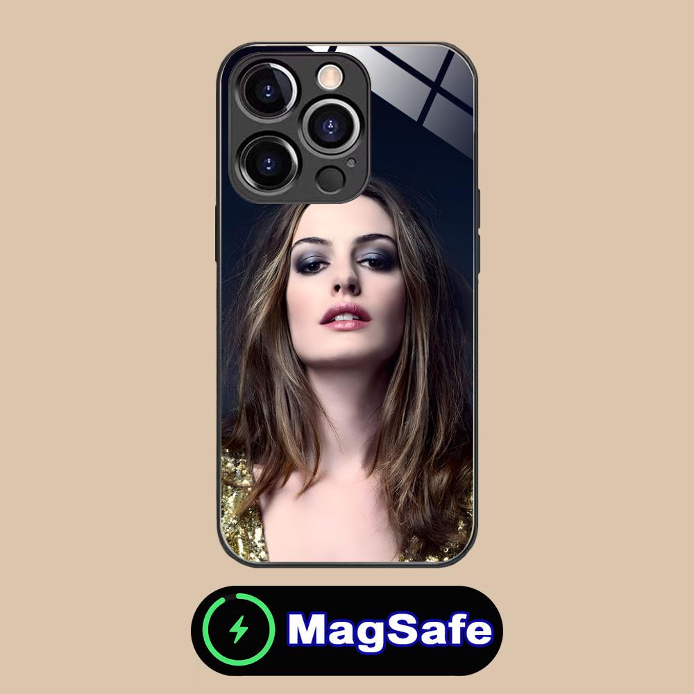 Anne Hathaway Mobile Phone Case for iPhone 17 16 15 14 13 12 11 Air Pro Max Plus Mini MagSafe Glass Colorful Cover Pretty Cover