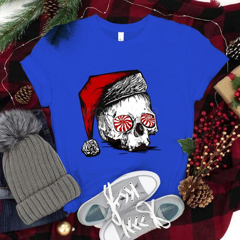 Streetwear Skeleton Christmas T Shirt Santa Skull Harajuku Fashion Shirts FeUnisexUnisex Merry Christmas Vintage T Shirts for Unisex