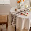 Waterproof Cotton Linen Embroidered Tablecloth for Dining or Coffee Table