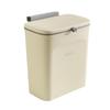 Cream Wall-Mounted Kitchen Trash Bin with Lid
