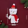 Cute Christmas Bear Plush with Blush, Scarf, Jumpsuit & Keychain Pendant - Adorable Stuffed Toy Gift