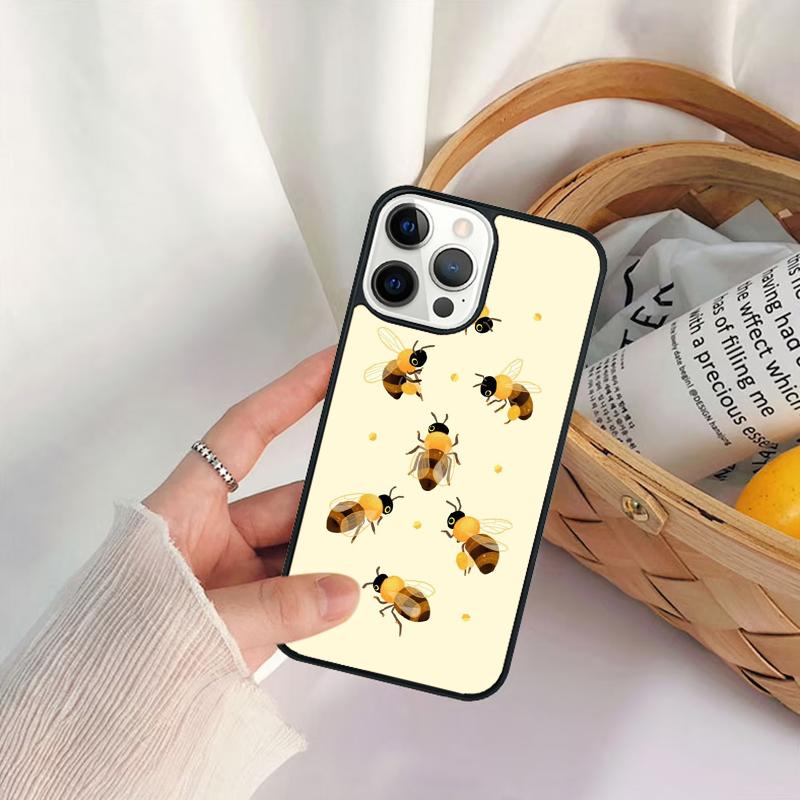 Bees Phone Case For iPhone 17 Air 16 15 14 11 12 13 Pro  MAX Plus Coque Cover Shell