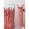Summer 2024 New Elegant Party Dress Women Casual Plaid Strap Midi Dress Y2k Korean Fashion Slim Temperament Fishtail Dress Chic