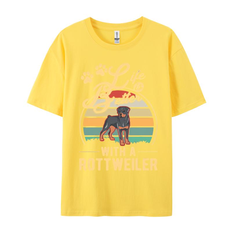 Life Is Better With A Rottweiler Tshirt Boy Funny TShirt Top TShirts Tops Shirt For Unisex On Sale Cotton T Shirt