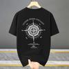 Men's Plus Size Compass Print T-Shirt – Back Graphic Crew Neck Short Sleeve Tee (5XL-13XL)