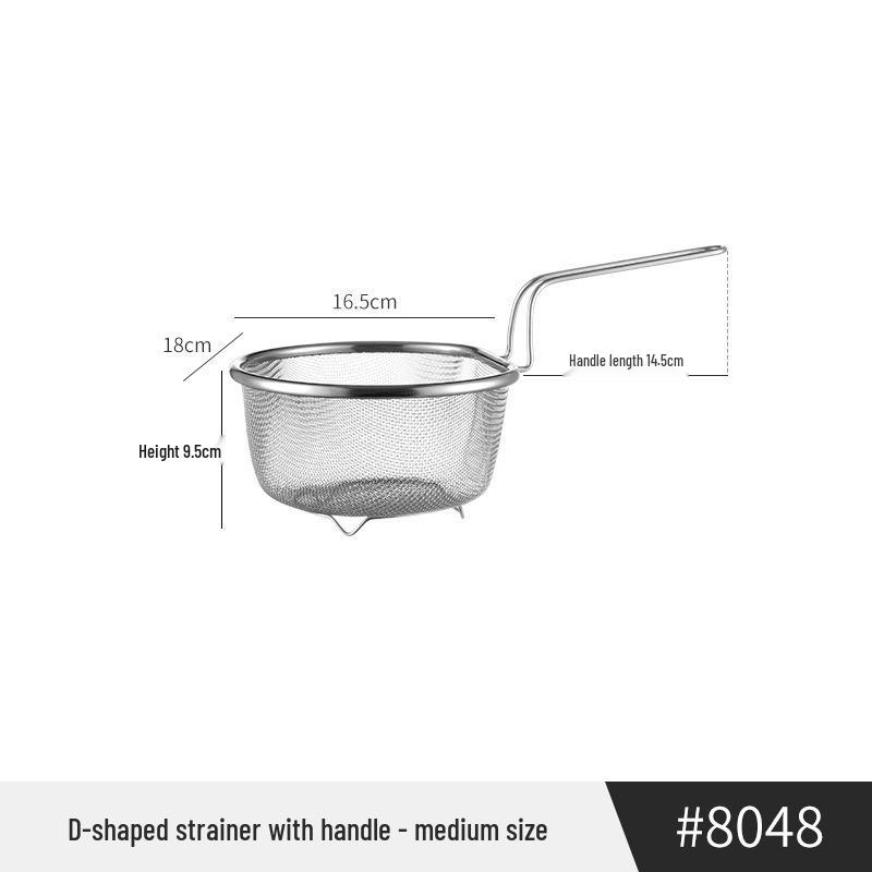 Large Japanese Stainless Steel Mesh Colander Spoon for Noodles, Dumplings, and Hot Pot