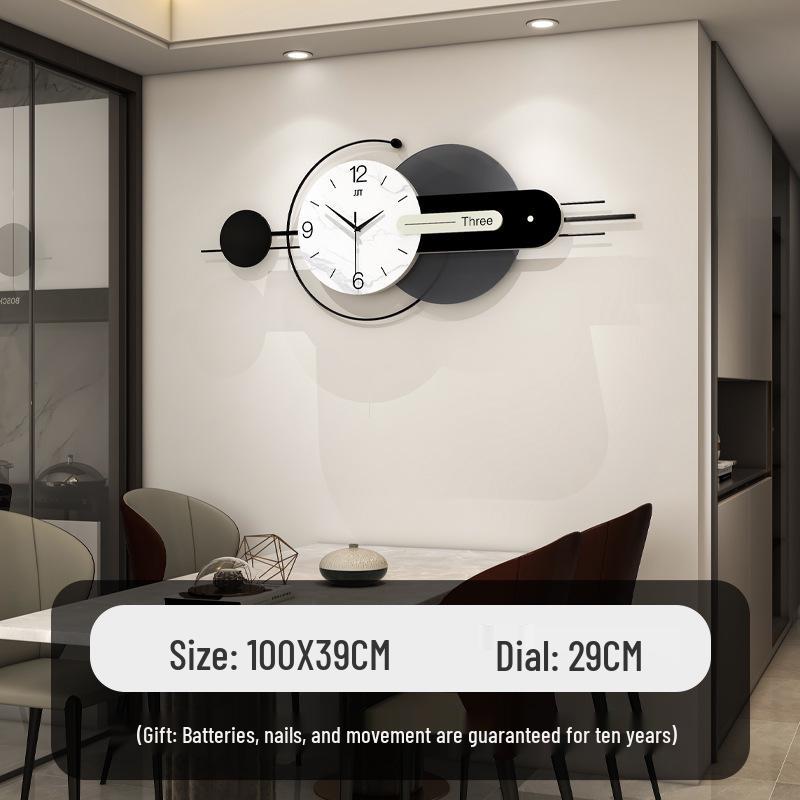 Modern Minimalist Luxury Wall Clock for Living Room or Restaurant - No-Punch Installation, Elegant Decor