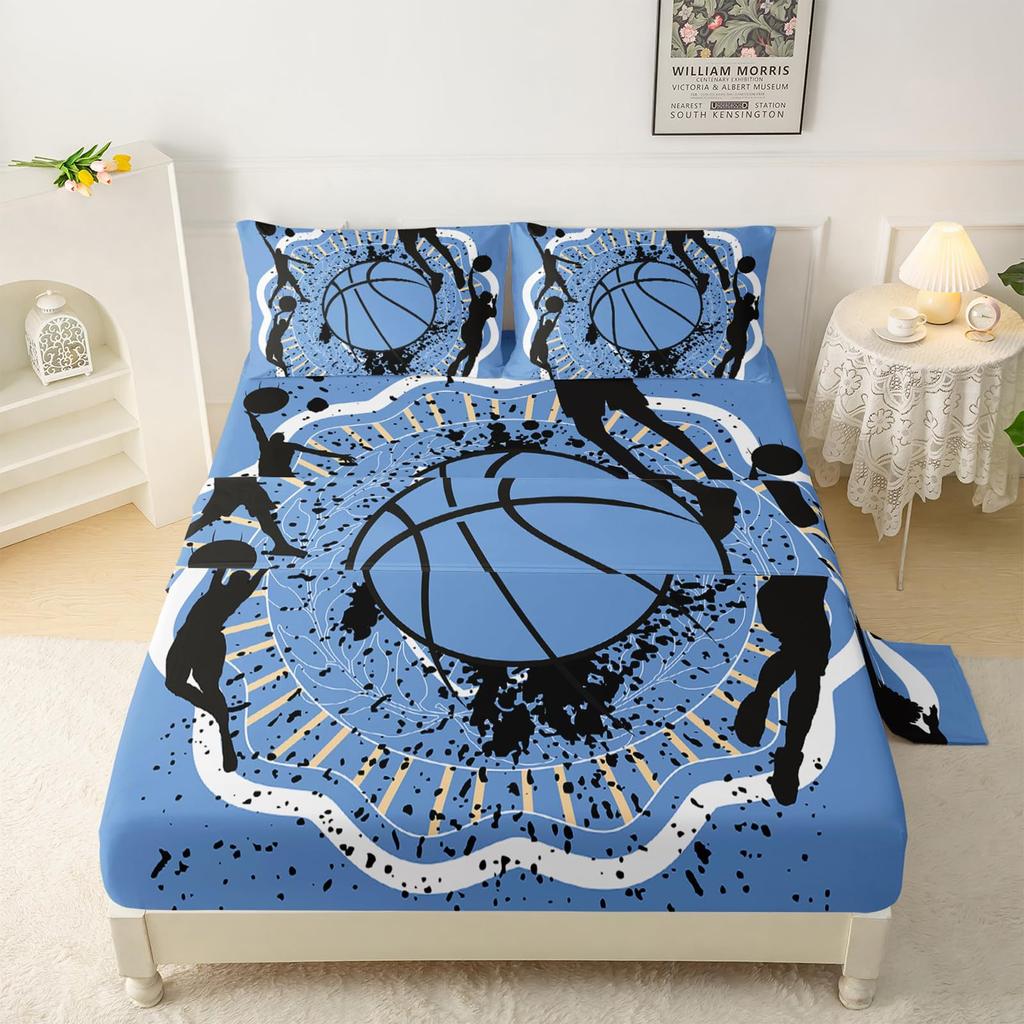 Sports Basketball Football Baseball Pattern Sheet Four-piece Bedding Set Bedroom Dormitory Bedding
