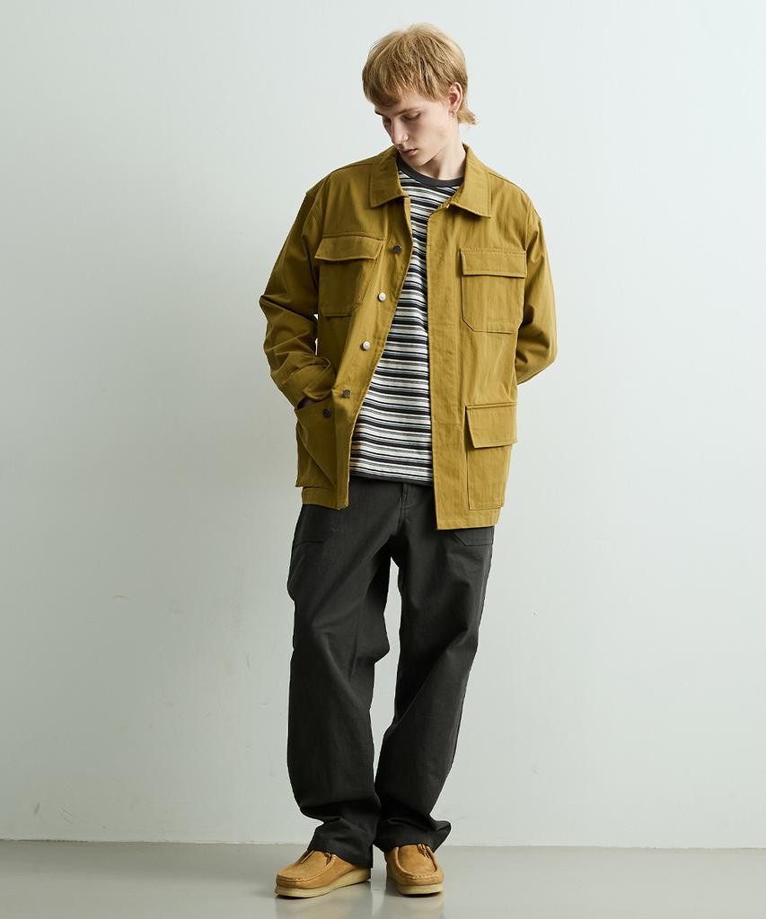 ONNHANS [Elastic Waist] Belted Fatigue Pants_Dark Gray