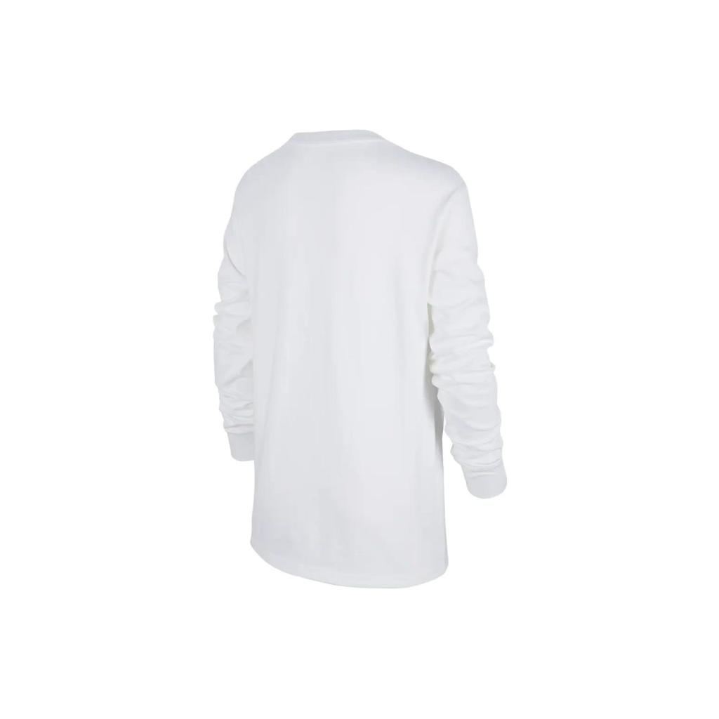 Nike Maglietta a maniche lunghe tinta unita con logo Sportswear per bambini Top bianchi FJ2958-100