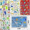Kids Birthday Wrapping Paper Sheets-10 Pack Cute Animal Dinosaur Wrapping Paper