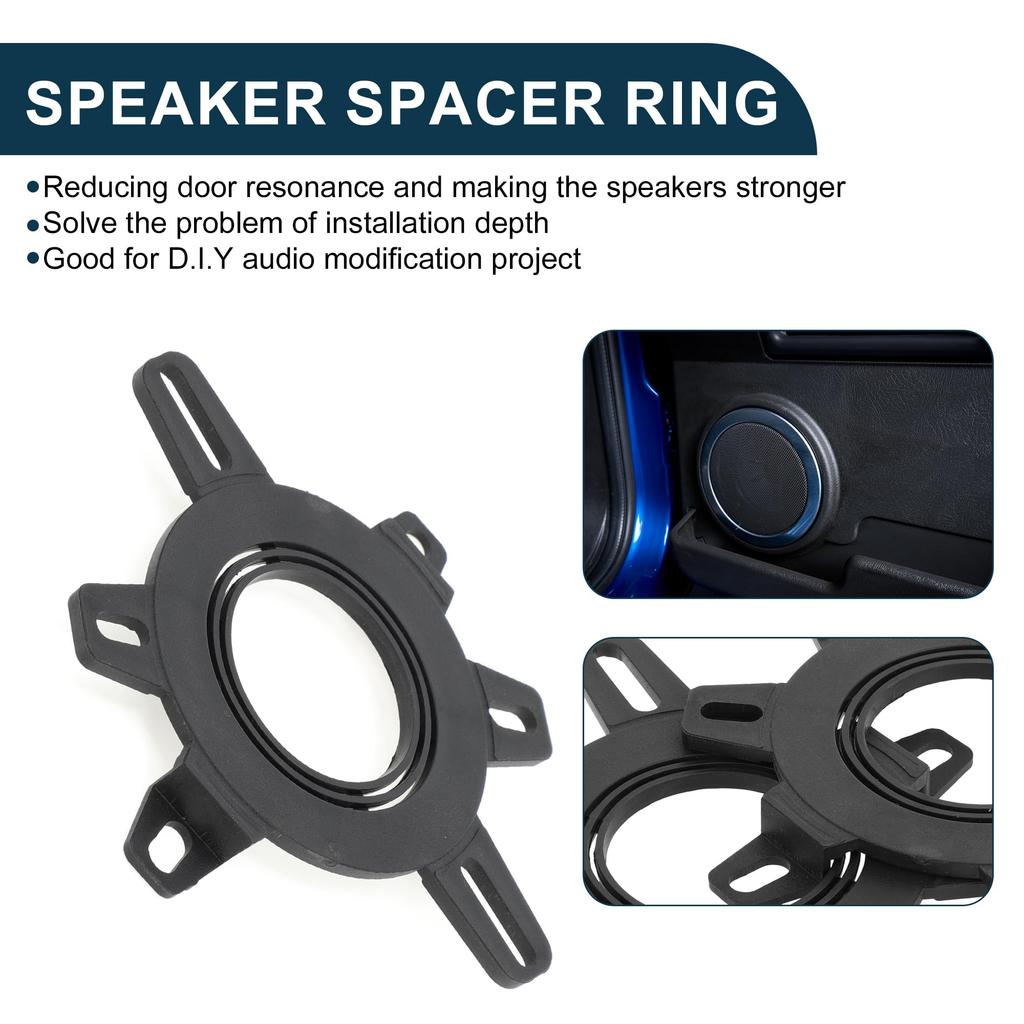 TUCKBOLD Carboat RV Speaker Spacer Ring Midrange Speaker Spacer Adapter Waterproof Black 2pcs