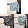 Vintage Floral Long Sleeve T Shirt With V Neck For Casual And Office Wear