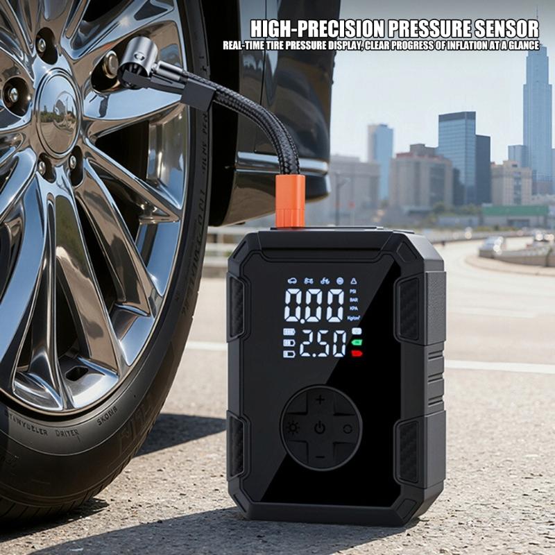 Powerful Portable Air Compressor Pump Digital Tire Inflator For Car Tires Bikes Balls With LCD Display And Type C Charging
